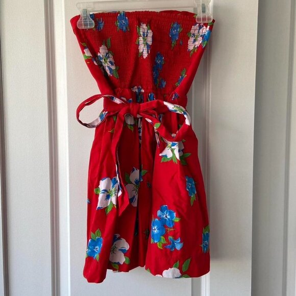 Strapless Floral Summer Dress S - Picture 4 of 8